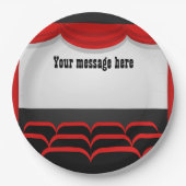 Cute Movie Theameをテーマにしたメッセージの追加パーティー ペーパープレート (正面)