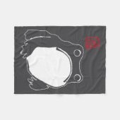 Cute Mpy Frog Japanese Ink - Traditional Art Humor フリースブランケット (正面(横))