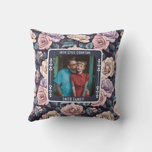 Cute Mr And Mrs Vow Renewal Throw Pillow  クッション (裏面)