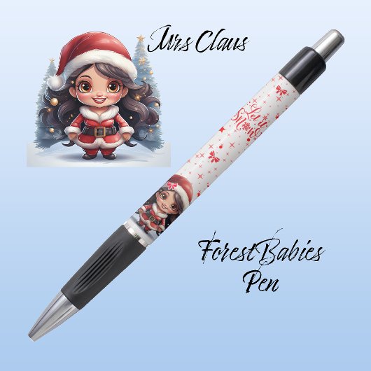 Cute Mrs Santa Xmas Graphic, Let it Snow White ⛄️  ボールペン