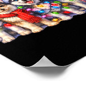 Cute Msky Christmas Dogs With Lights Long Sleeve ポスター (角)