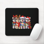Cute Msky Christmas Dogs With Lights Long Sleeve  マウスパッド (マウス)