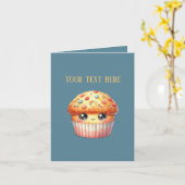 Cute muffin lovers Bakery vendors customizable カード (黄色い花)