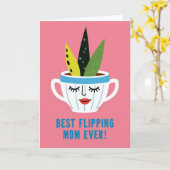 Cute Mug Of Plants Hello Card カード (黄色い花)