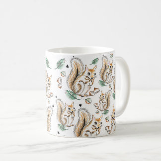 Cute mug with adorable squirrels pattern コーヒーマグカップ