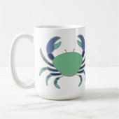 Cute mug with blue and green crab design コーヒーマグカップ (左)