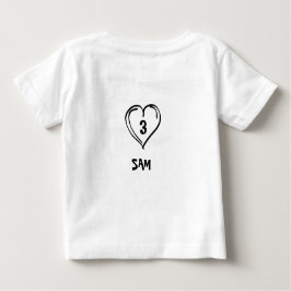 Cute Mum & Dad Heart – Custom Name Baby T-Shirt ベビーTシャツ