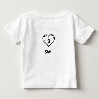 Cute Mum & Dad Heart – Custom Name Baby T-Shirt ベビーTシャツ
