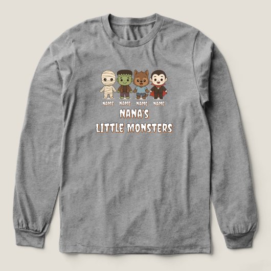 Cute mummy, Frankenstein, Dracula, werewolf トライブレンドTシャツ (デザイン正面)