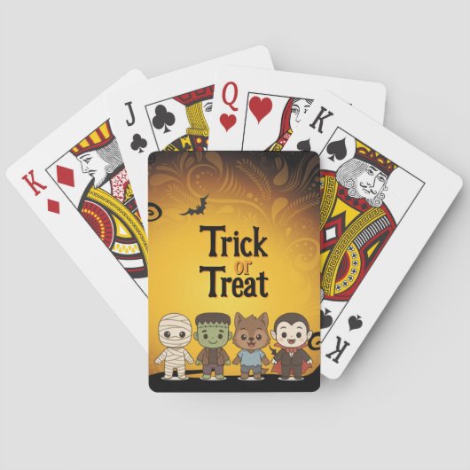 Cute mummy, Frankenstein, Dracula, werewolf    トランプ (裏面)