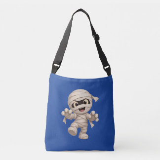 Cute Mummy Halloween Cartoon Illustration クロスボディバッグ