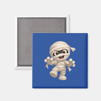 Cute Mummy Halloween Cartoon Illustration マグネット