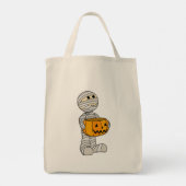 Cute Mummy with Jack-o-Lantern トートバッグ (裏面)
