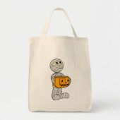 Cute Mummy with Jack-o-Lantern トートバッグ (正面)
