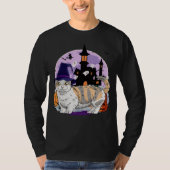 Cute Munchkin Cat Halloween Witch Pumpkin Tシャツ (正面)