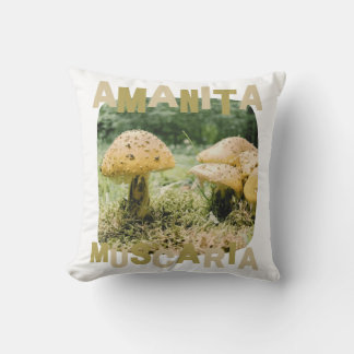 Cute mushroom, Amanita muscaria, Forest クッション