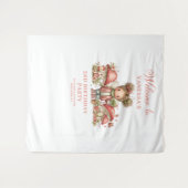 Cute Mushroom Fairy 7th Birthday Backdrop タペストリー (正面(横))