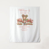 Cute Mushroom Fairy 7th Birthday Backdrop タペストリー (正面)