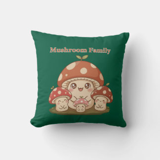 Cute Mushroom Family | Kawaii Cottagecore  クッション