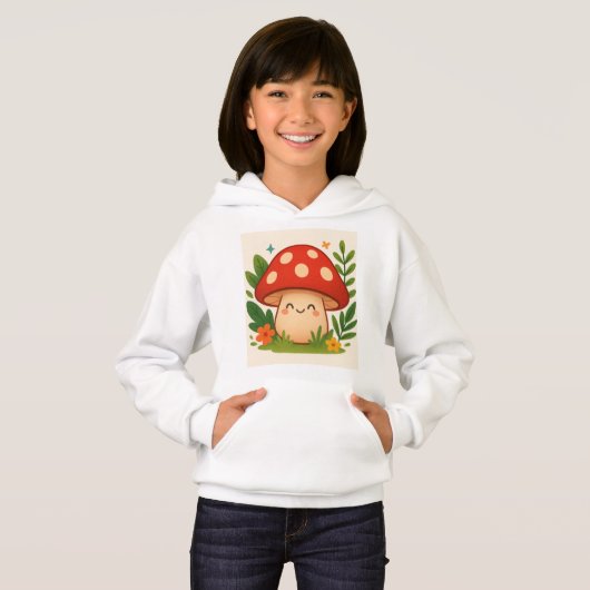 Cute Mushroom Hoodie for Kids (正面フル)