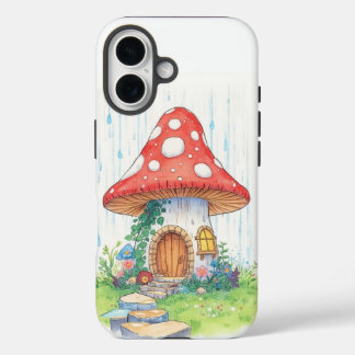 Cute Mushroom House iPhone Case – Fairy Cottage Ae 16ケース