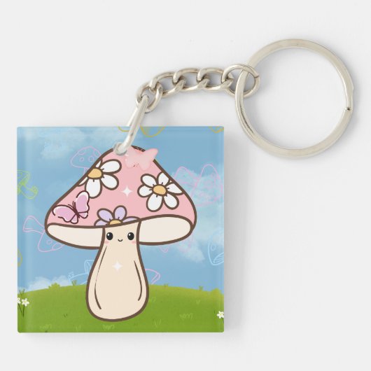 Cute Mushroom Keychain キーホルダー (裏面)