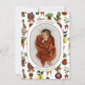 Cute Mushroom Little Sprout Baby Shower Thank You  サンキューカード (裏面)