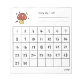 Cute mushroom monthly challenge  ノートパッド (正面)