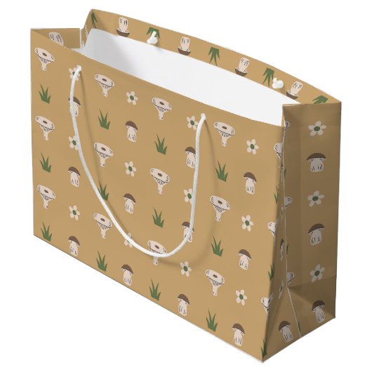 Cute Mushroom Pattern Large Gift Bag ラージペーパーバッグ (裏面アングル)