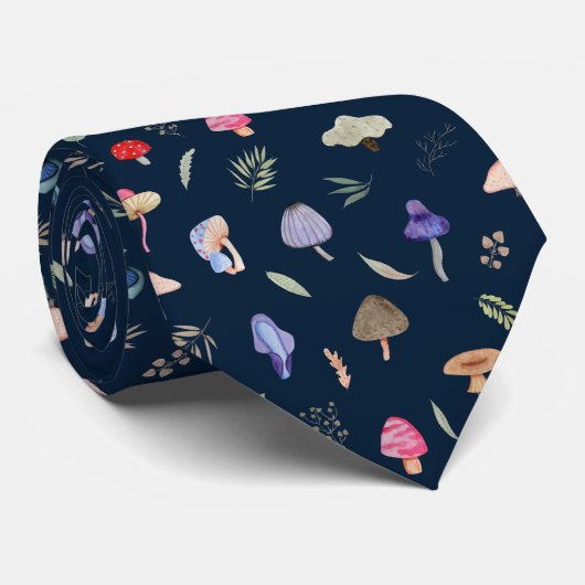 Cute Mushroom Pattern Modern Trendy Style Neck Tie ネクタイ (ロール)