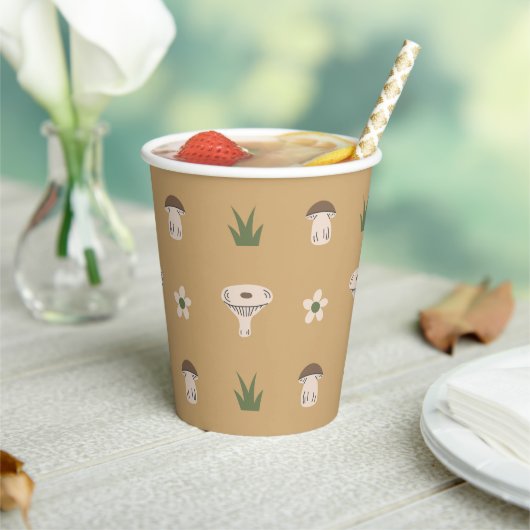 Cute Mushroom Pattern Paper Cups 紙コップ (インサイチュ)