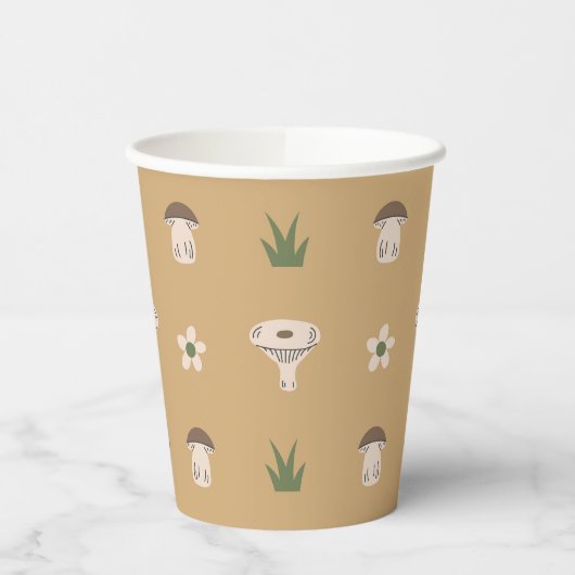 Cute Mushroom Pattern Paper Cups 紙コップ (左)