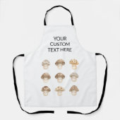 Cute Mushrooms Custom Text Simple エプロン (正面)