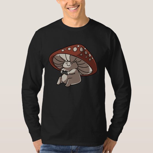 Cute Mushrooms Play Video Games Gaming Fungi Mycol Tシャツ (正面)