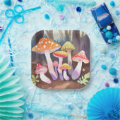 Cute Mushrooms | Watercolor Forest ペーパープレート (パーティー)