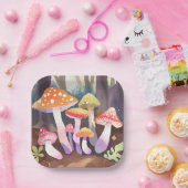 Cute Mushrooms | Watercolor Forest ペーパープレート (パーティー)
