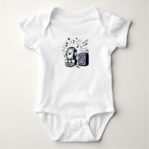 Cute Music Lover – Adorable Cartoon Baby Bodysuit