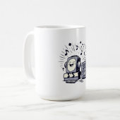 Cute Music Lover – Fun Cartoon Coffee Mug コーヒーマグカップ (正面左)