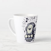 Cute Music Lover – Fun Cartoon Coffee Mug 01 カフェラテマグ (左アングル)