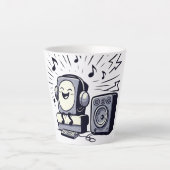 Cute Music Lover – Fun Cartoon Coffee Mug 01 カフェラテマグ (正面)