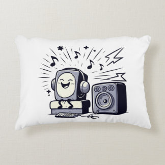 Cute Music Lover – Fun Cartoon Music Pillow アクセントクッション