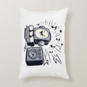 Cute Music Lover – Fun Cartoon Music Pillow アクセントクッション (正面(垂直))
