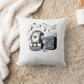 Cute Music Lover – Fun Cartoon Music Pillow クッション (ブランケット)