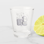 Cute Music Lover – Fun Cartoon Music Tumbler ショットグラス (裏面)