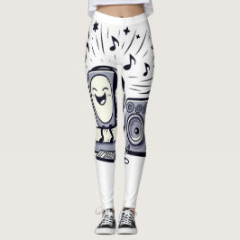 Cute Music Lover – Fun Cartoon Workout Leggings レギンス