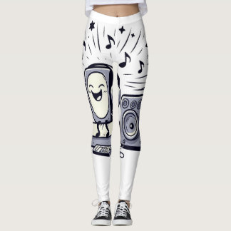 Cute Music Lover – Fun Cartoon Workout Leggings レギンス