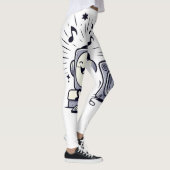 Cute Music Lover – Fun Cartoon Workout Leggings レギンス (右)
