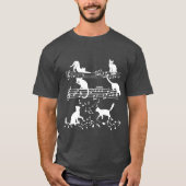 Cute Music Lover Piano Cat Playing On Musical Note Tシャツ (正面)