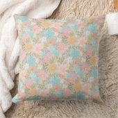 Cute muted pastel floral pattern クッション (ブランケット)