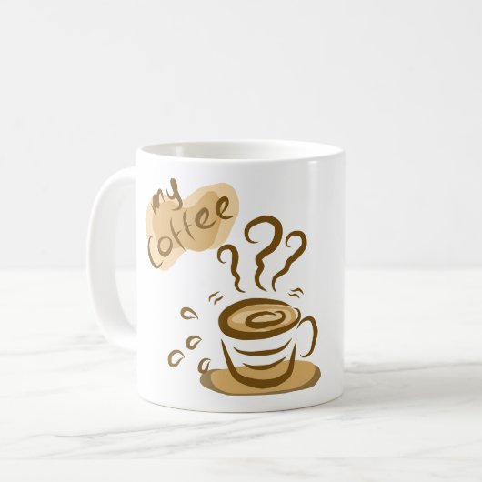 Cute My Coffee Cozy Aesthetic Coffee Lover Design コーヒーマグカップ (正面左)